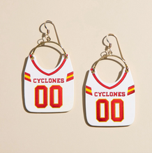 Load image into Gallery viewer, Nickel & Suede Cyclone Jersey Earrings