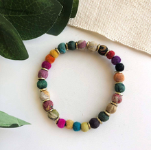 Load image into Gallery viewer, Kantha Pom Pom Bracelet