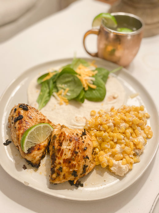 Cilantro Lime Chicken + Mexican Corn