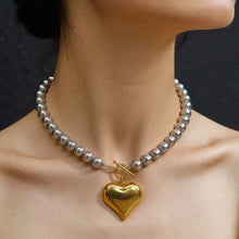 Load image into Gallery viewer, Raissa Two Tone Heart Necklace
