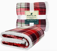 Load image into Gallery viewer, Christmas Cabin Sherpa Throw Blanket
