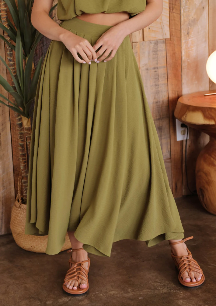 Olive Midi Skirt
