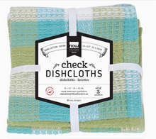 Load image into Gallery viewer, Check Leaf Green Waffle Dishcloths

