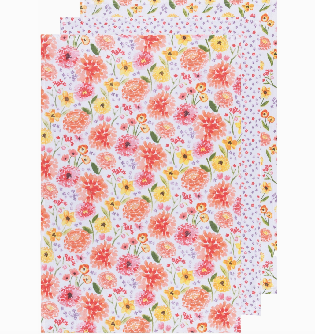 Cottage Floral Bakers Floursack Dishtowels