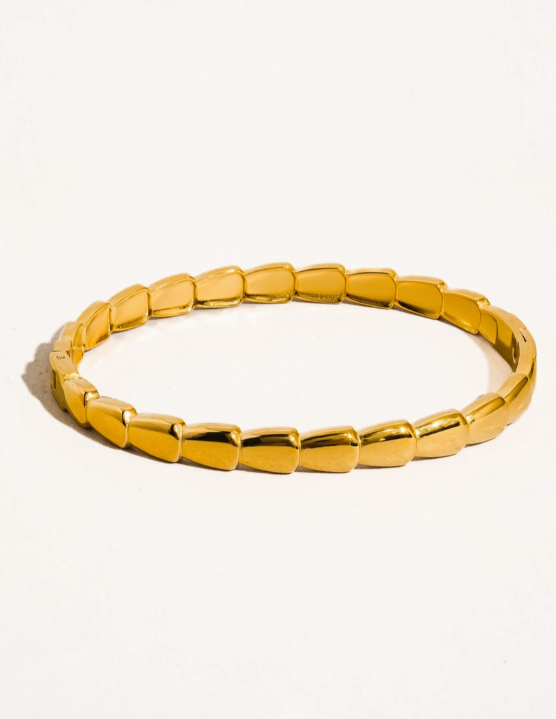 Brae 18K Gold Non-Tarnish Thin Serpent Bangle