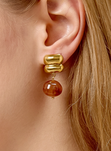 Load image into Gallery viewer, Annina 18K Gold Non-Tarnish Agate Drop Earrings
