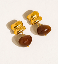 Load image into Gallery viewer, Annina 18K Gold Non-Tarnish Agate Drop Earrings
