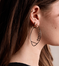 Load image into Gallery viewer, Nickel &amp; Suede Football Hoops
