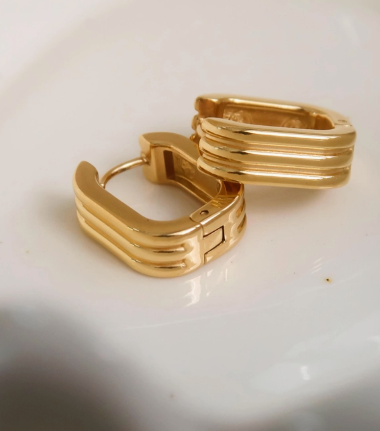 Noa Stripe Hoop Earring