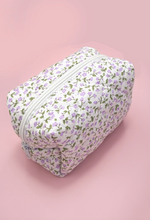Load image into Gallery viewer, Floral Quilted Cotton Cosmetic Bag
