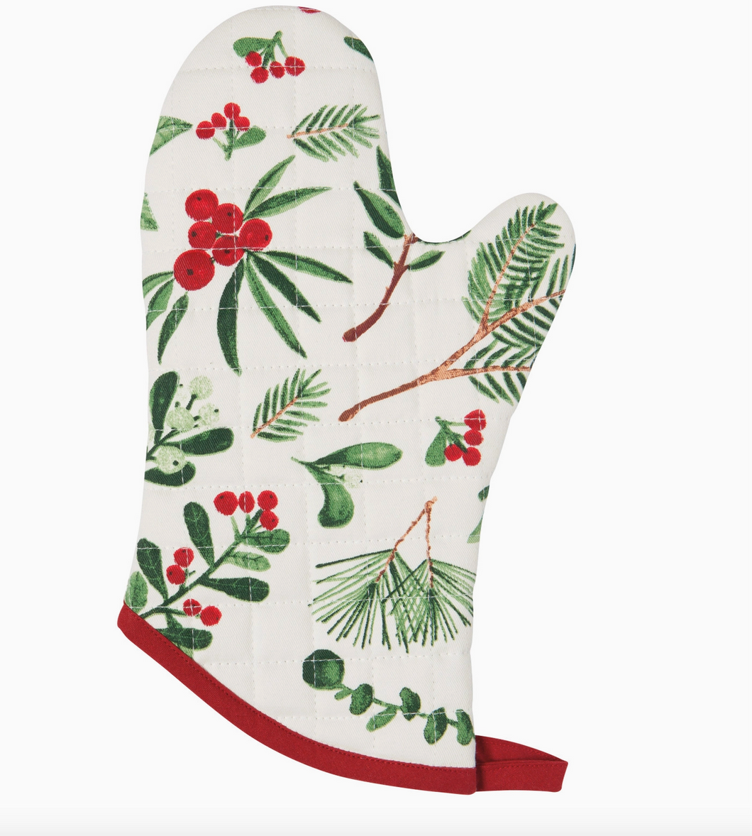 Winterberry Christmas Oven Mitt