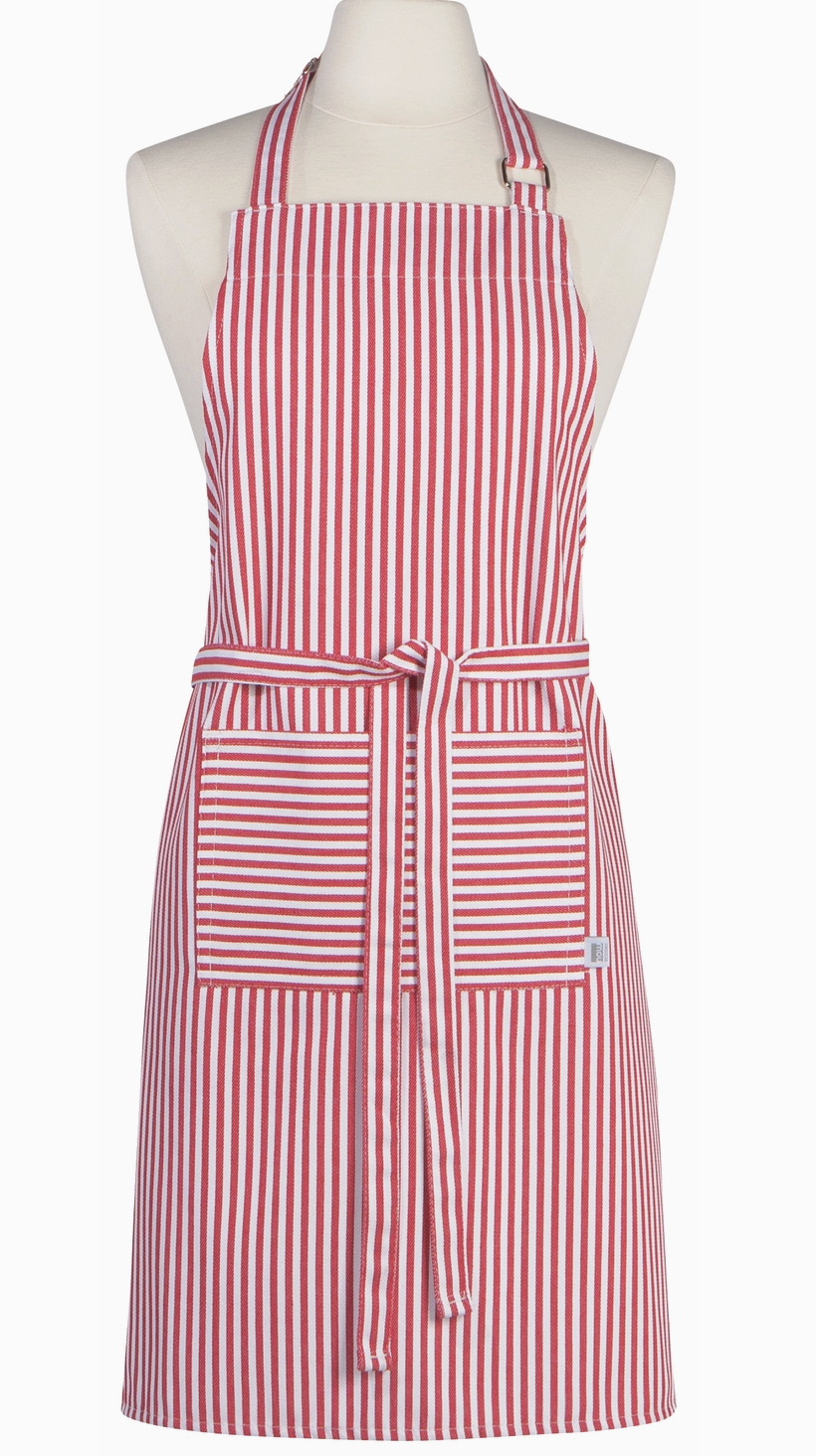 Narrow Red Stripe Chef Apron
