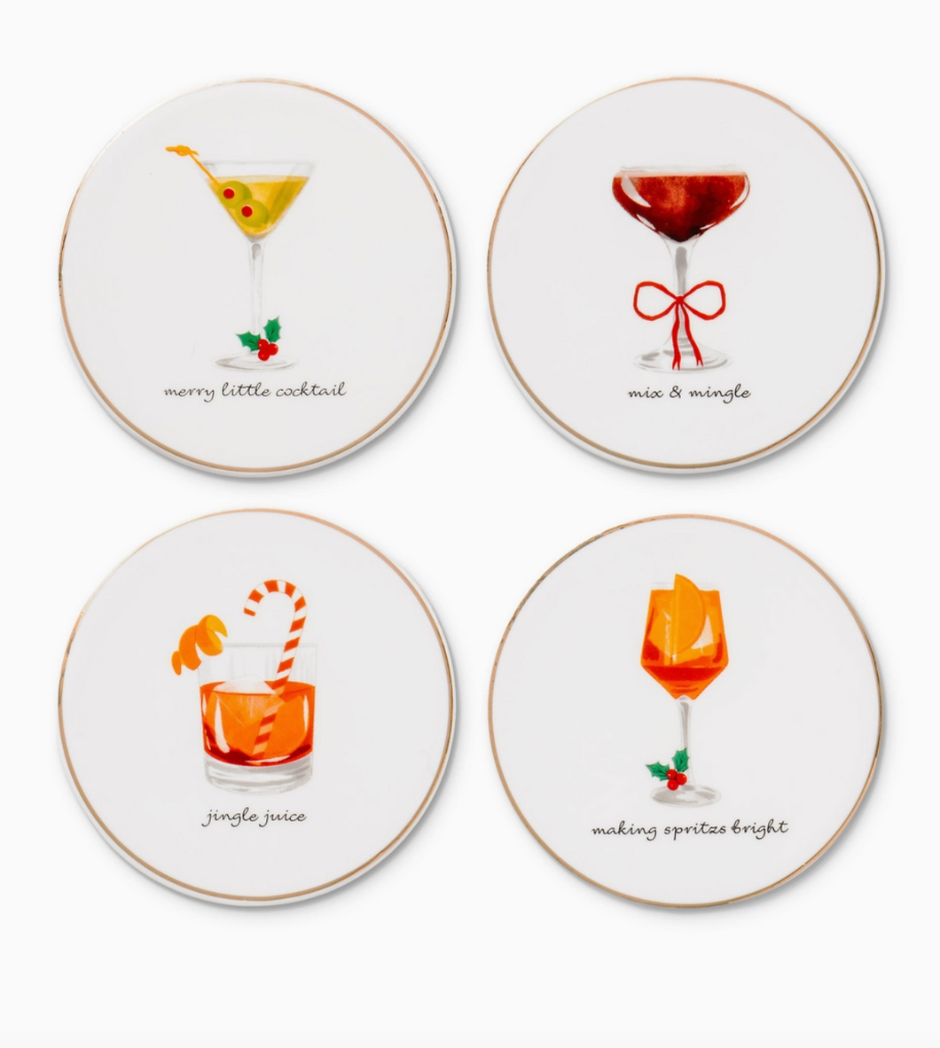 Holiday Cheers Set of 4 Coasters