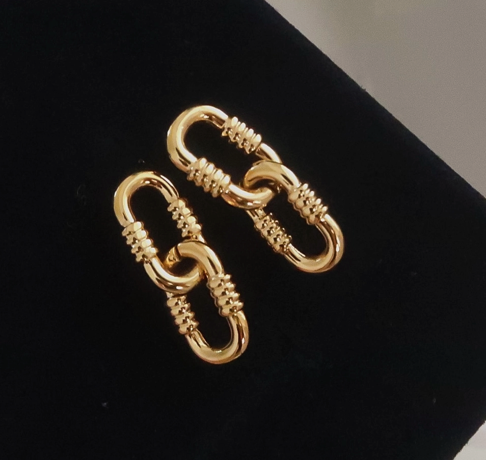 Rêve 18K Gold Non-Tarnish Small Link Earrings