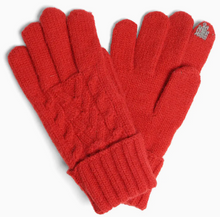 Load image into Gallery viewer, Colored Cable Knitted Flip Cuff Touch Gloves
