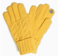 Load image into Gallery viewer, Colored Cable Knitted Flip Cuff Touch Gloves
