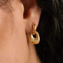 Load image into Gallery viewer, Amoret 18K Gold Non-Tarnish Modern Textured Earrings

