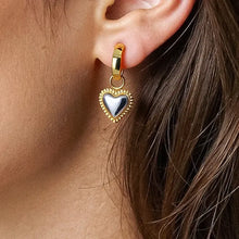 Load image into Gallery viewer, Savon Two Tone Classic Heart Earring
