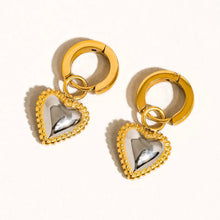Load image into Gallery viewer, Savon Two Tone Classic Heart Earring
