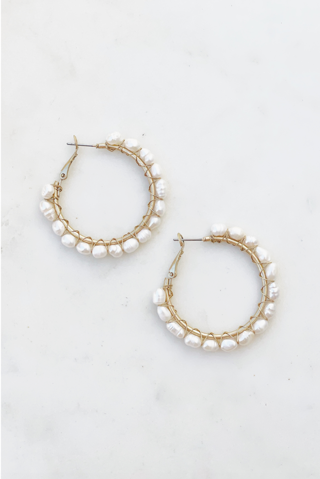 The Pearl Wrap Hoops